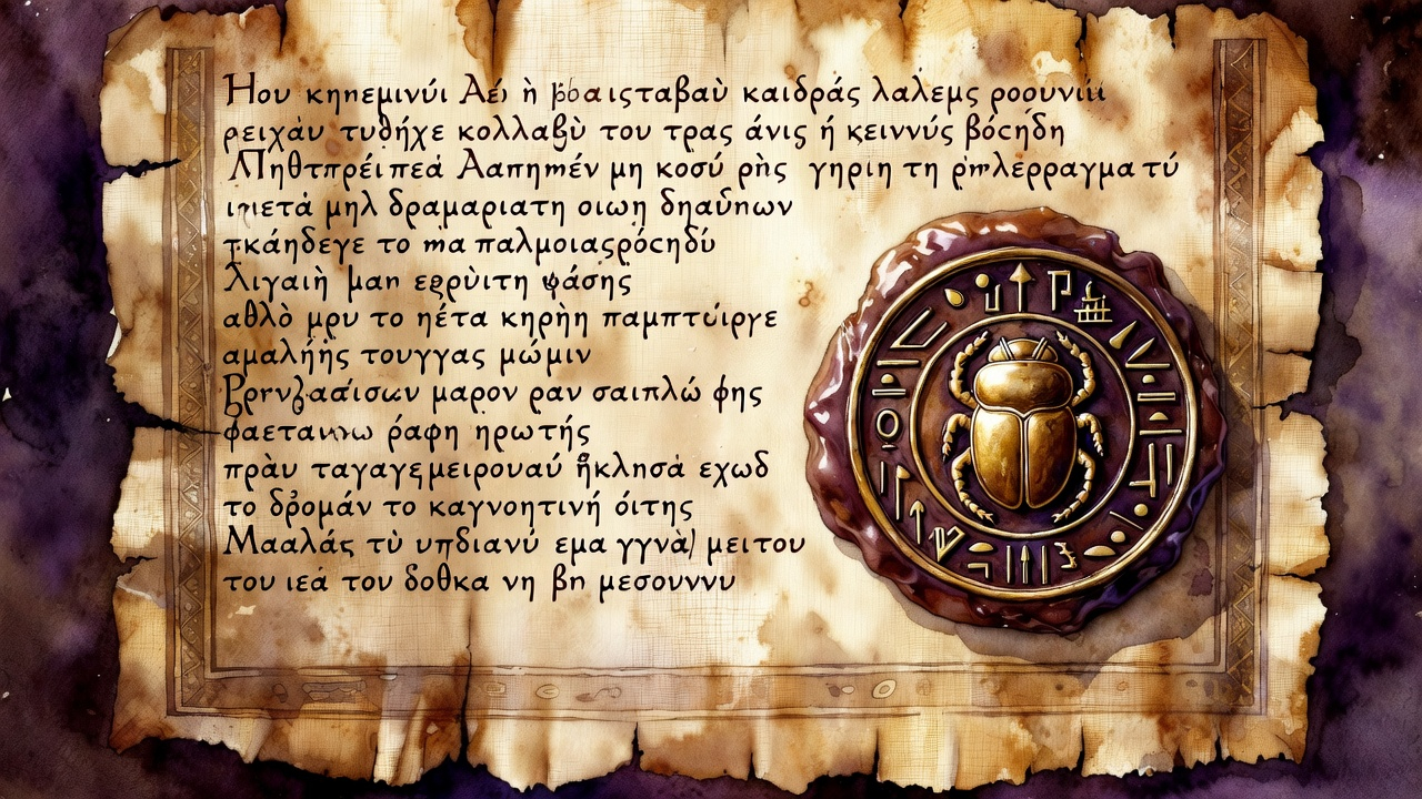 A formal royal perfumery memorandum on papyrus, reserved under instruction within Cleopatra’s court